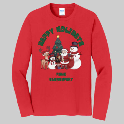 Adult Long Sleeve Shirt - Happy Holidays - Green Thumbnail