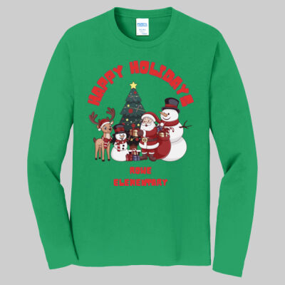 Adult Long Sleeve Shirt - Happy Holidays - Red Thumbnail
